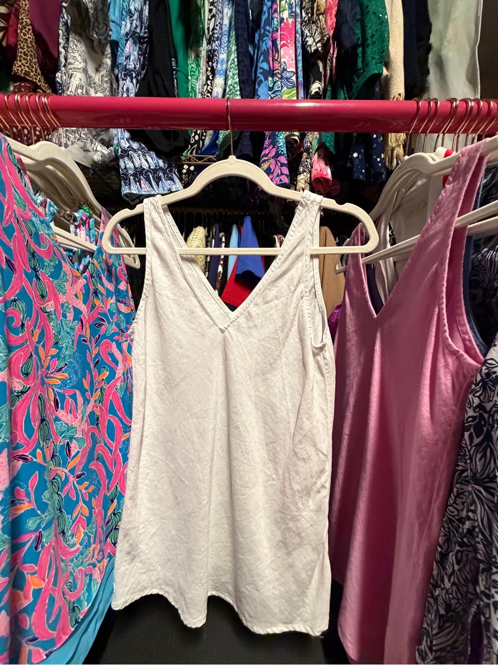 Lilly Pulitzer Florin Sleeveless Linen Top - Resort White - XXS